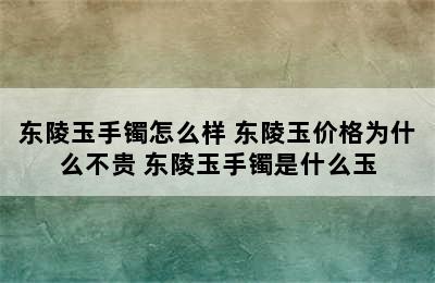 东陵玉手镯怎么样 东陵玉价格为什么不贵 东陵玉手镯是什么玉